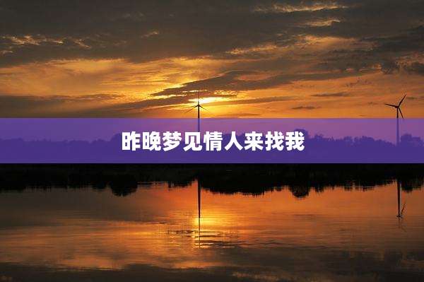 昨晚梦见情人来找我