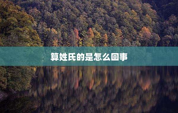 算姓氏的是怎么回事