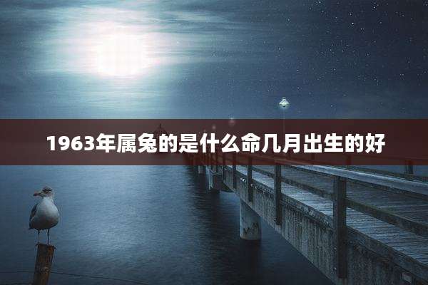 1963年属兔的是什么命几月出生的好