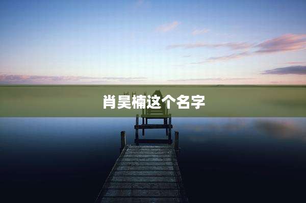 肖昊楠这个名字