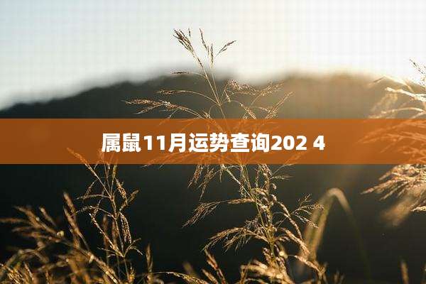 属鼠11月运势查询202 4