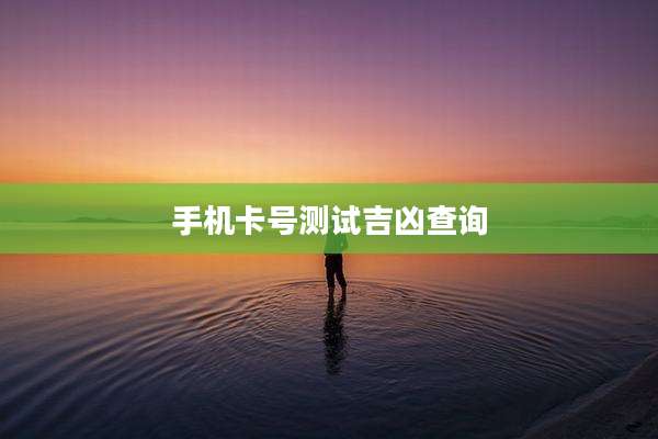 手机卡号测试吉凶查询