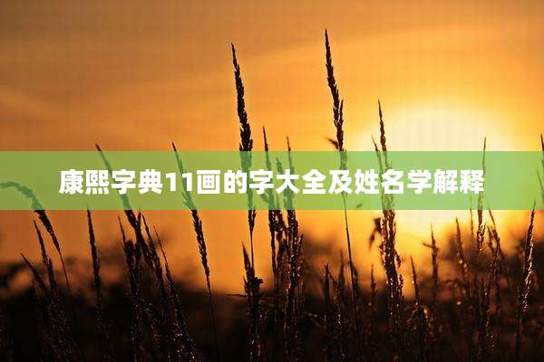 康熙字典11画的字大全及姓名学解释