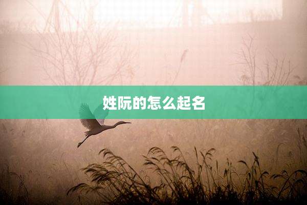 姓阮的怎么起名