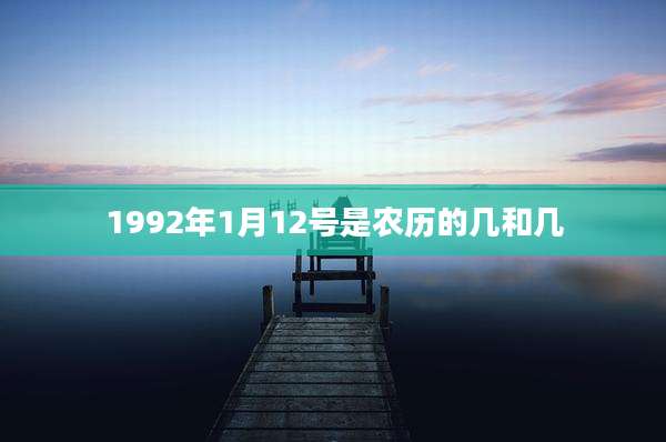 1992年1月12号是农历的几和几