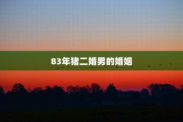 83年猪二婚男的婚姻