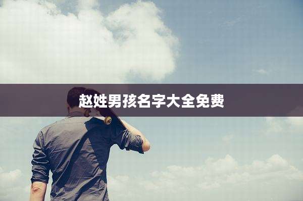 赵姓男孩名字大全免费