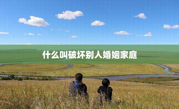 什么叫破坏别人婚姻家庭