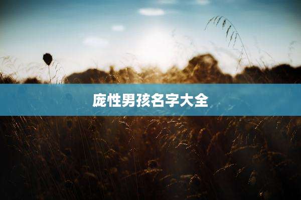 庞性男孩名字大全
