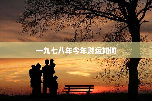 一九七八年今年财运如何