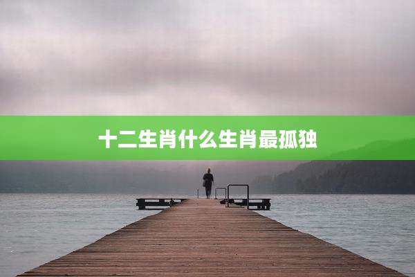 十二生肖什么生肖最孤独