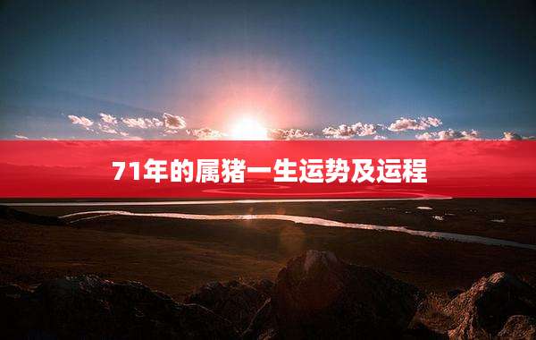71年的属猪一生运势及运程