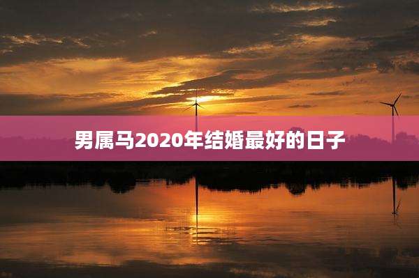 男属马2020年结婚最好的日子
