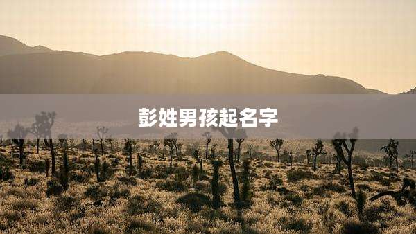 彭姓男孩起名字