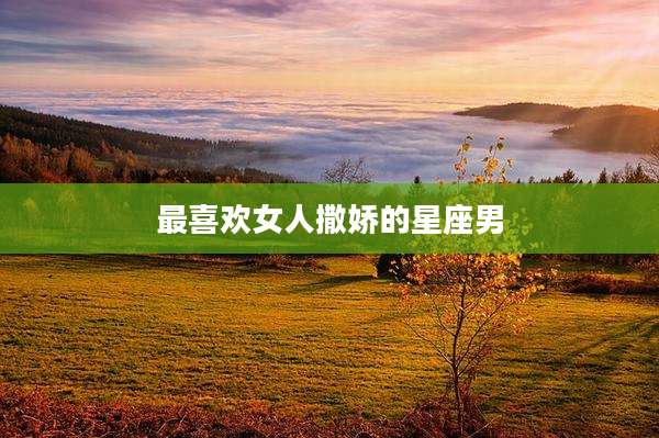 最喜欢女人撒娇的星座男