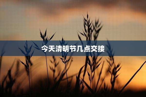 今天清明节几点交接