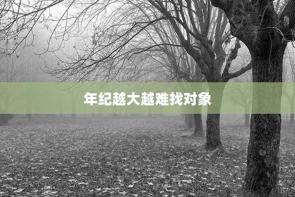 年纪越大越难找对象