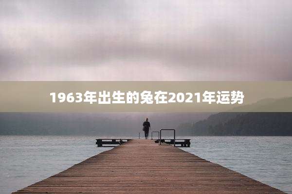 1963年出生的兔在2021年运势