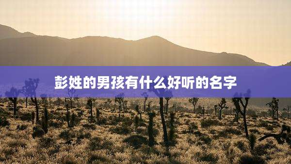 彭姓的男孩有什么好听的名字