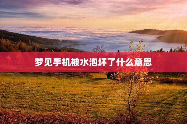 梦见手机被水泡坏了什么意思