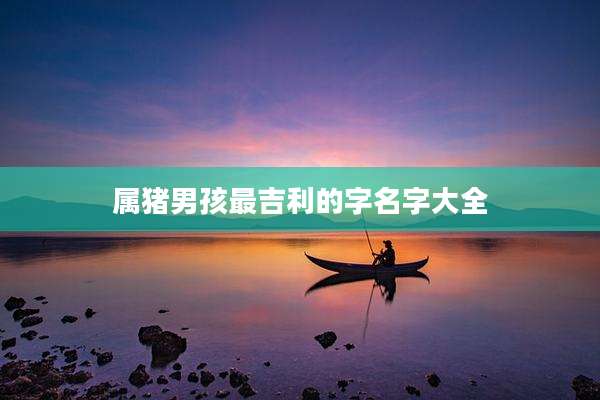 属猪男孩最吉利的字名字大全