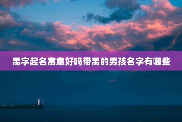 禹字起名寓意好吗带禹的男孩名字有哪些