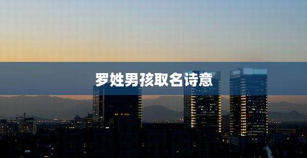 罗姓男孩取名诗意