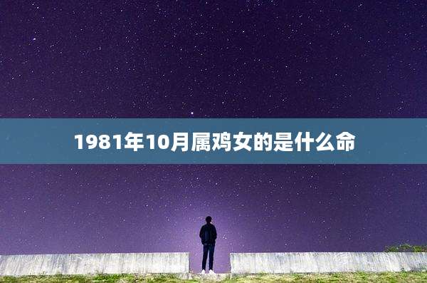 1981年10月属鸡女的是什么命