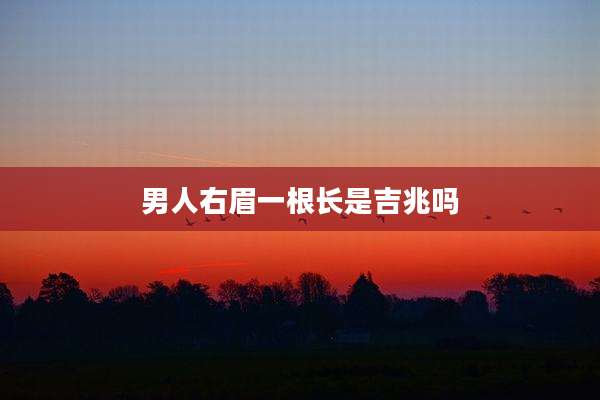 男人右眉一根长是吉兆吗