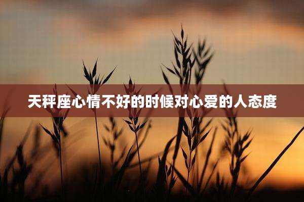 天秤座心情不好的时候对心爱的人态度