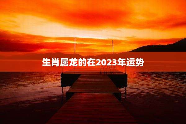 生肖属龙的在2023年运势