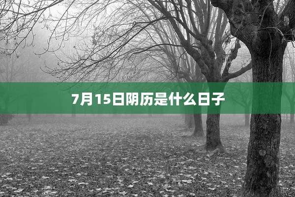 7月15日阴历是什么日子