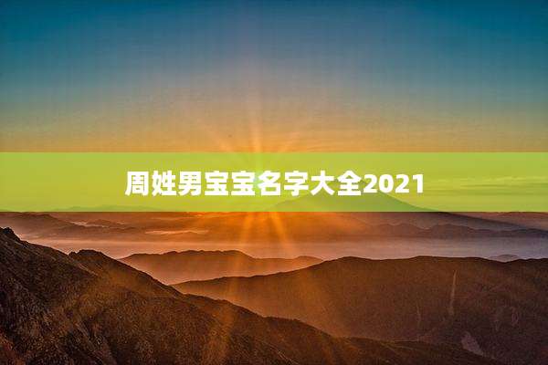 周姓男宝宝名字大全2021