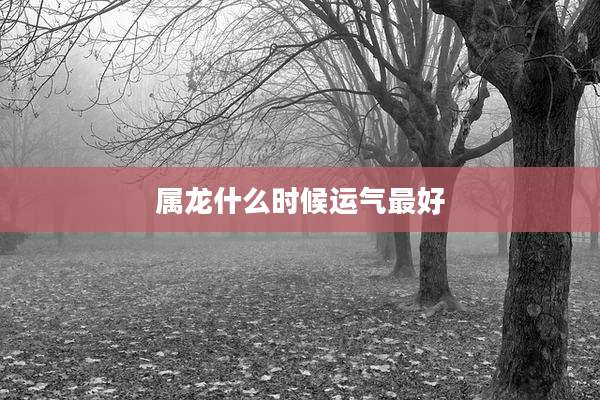 属龙什么时候运气最好