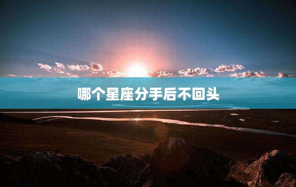 哪个星座分手后不回头
