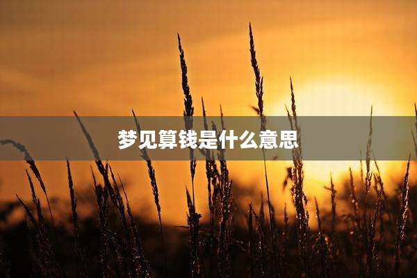 梦见算钱是什么意思