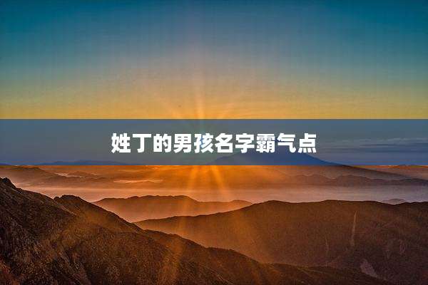 姓丁的男孩名字霸气点