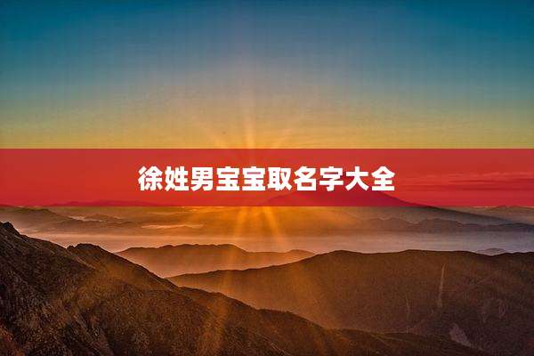 徐姓男宝宝取名字大全