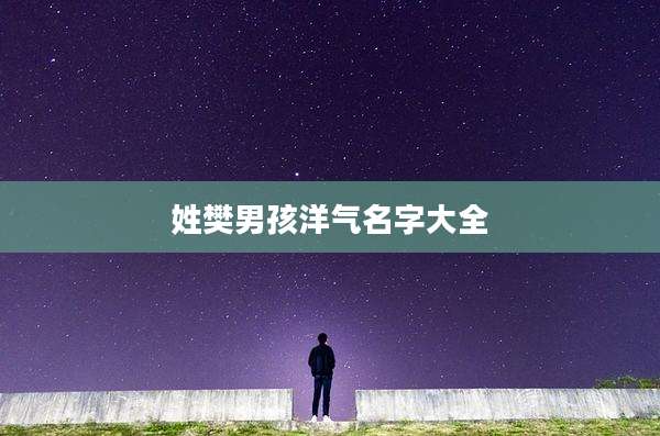 姓樊男孩洋气名字大全