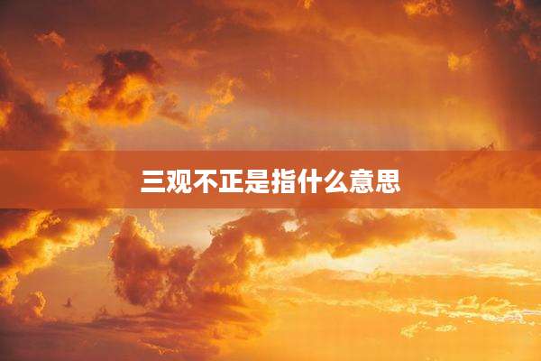 三观不正是指什么意思
