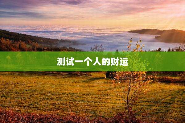 测试一个人的财运