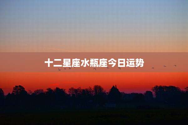 十二星座水瓶座今日运势