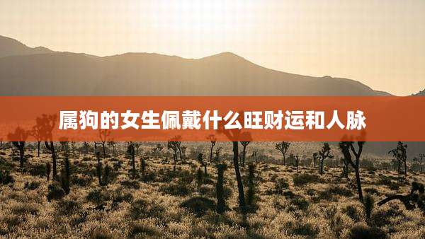 属狗的女生佩戴什么旺财运和人脉
