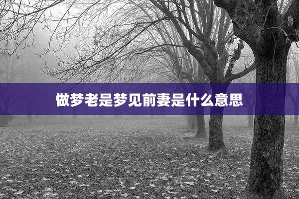 做梦老是梦见前妻是什么意思