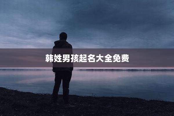 韩姓男孩起名大全免费