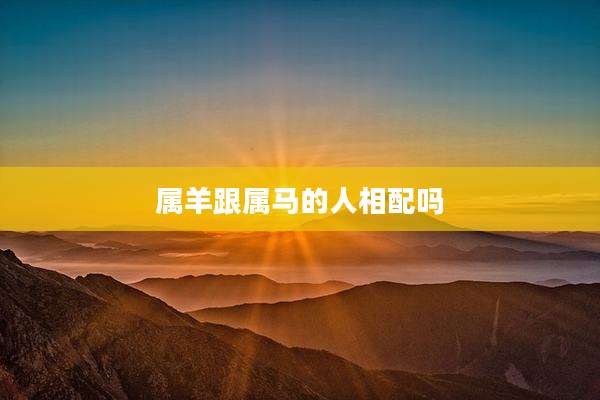 属羊跟属马的人相配吗