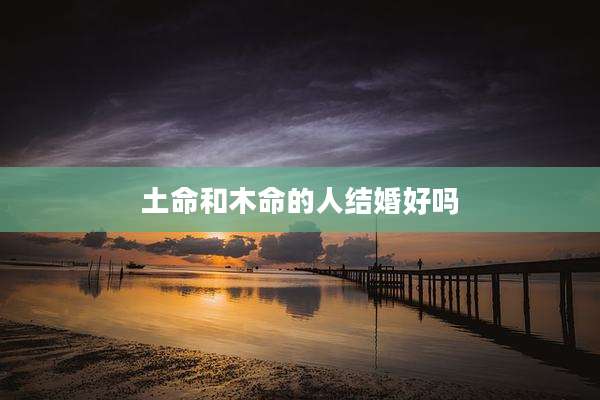 土命和木命的人结婚好吗