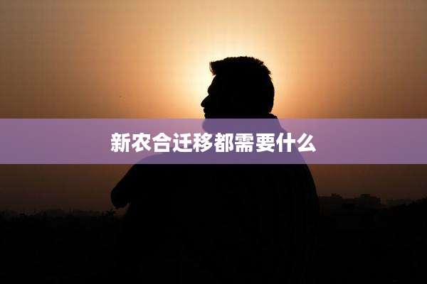 新农合迁移都需要什么
