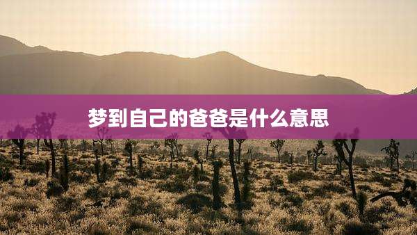 梦到自己的爸爸是什么意思