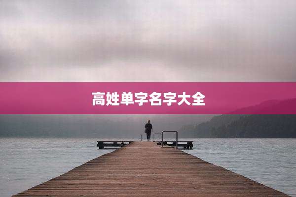 高姓单字名字大全